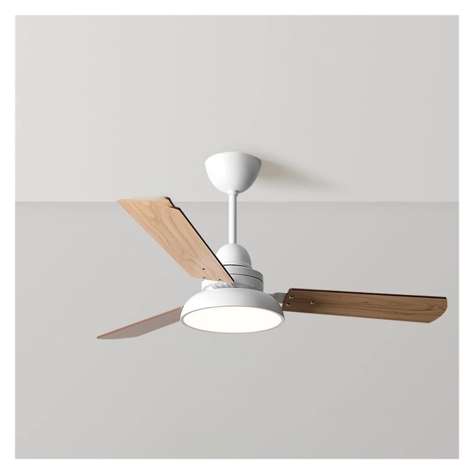 Modern Wood Ceiling Fan With LED Lights Smart Dimmable Kitchen With Remote