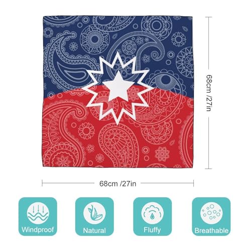 Juneteenth Paisley Flag Bandanas for Women Satin Silk Head Scarf Multipurpose Square Scarves Clothing Accessories, 0ne size2
