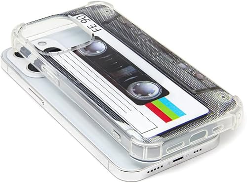 Miniatura 4 de Funda para iPhone 13 Pro, acabado mate, resistente, suave, con esquinas reforzadas, TPU suave, parachoques retro, funda de cinta de casete