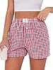 Shorts de Boxer para Mujer ANRABESS de Cuadros, Pijama de Verano 2026, Casuales para Estar en Casa, Dormir, Shorts de Cuadros, Y2K, para la Playa 2