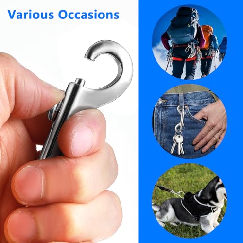 Mabor Doppelkarabiner Zinklegierung，4 Stück 3,5 Zoll Karabinerhaken mit Auslöser Silberner Doppelseitiger Karabinerhaken Karabiner für Hundeleine Eimerzugseil Schlüsselanhänger