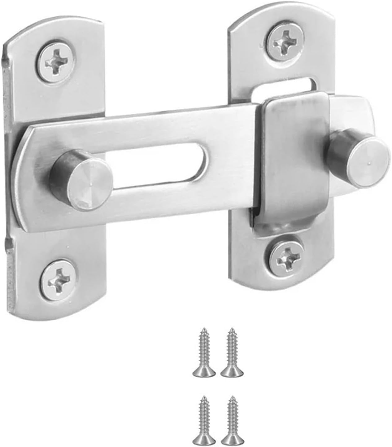 8 Pcs Stainless Steel Sliding Barn Door Lock Gate Latches Anti-Theft Latch Garage Window Closet Pet Cage for Barn Doors(Silver)
