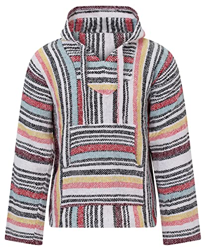 Purity Style Mexican Baja Hoodie Jerga Kapuzenpullover, Festival Stripe, XXL Cover