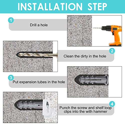 image for Amyhill 20 Pieces Wire Shelf Clips Down Wall Brackets Wire Shelving Ac