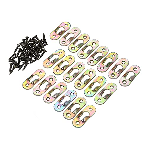 Image of dophee 20Pcs Metal Keyhole Hangers with Screws Heavy Duty Hanging Plates Brackets Fasteners Hooks Hardware for Mirror Photo Picture Frames Oil Painting, 1.46x0.50inch