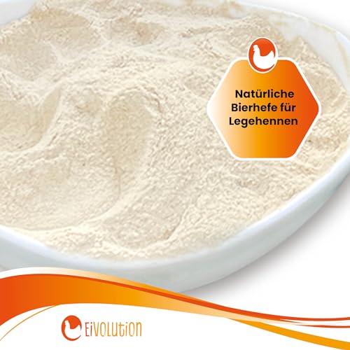 Eivolution 2kg Premium Bierhefe für Hühner: Mauserhilfe, reich an Vitaminen & Mineralstoffen - Multivitamin-Zusatz für Hühner und Nutztiere