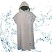 kowaku Microfiber Surf Poncho, Wetsuit Changing Bath Robe, Beach Towel with Hood Beach Swimming Towel for Pool Swimming Beach Party, Gray