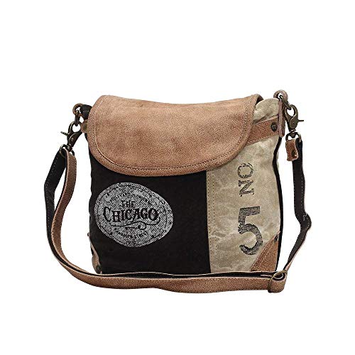 Myra Bag The Chicago Upcycled Canvas & Leather Shoulder Bag S-0947