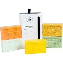 La Maison du Savon de Marseille French Soaps - 5 x 125g Bars - Organic Shea Butter Nourishing Moisturising Skin Care Gift Set - Citrus Fragrances - Lemon - Lime - Verbena - Orange
