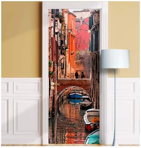 Venice Door Mural. Single Piece Sticker, Decal. Wrap, Cover. Peel and Stick, Self-Adhesive, Removable (Variant 2, 36"x80")