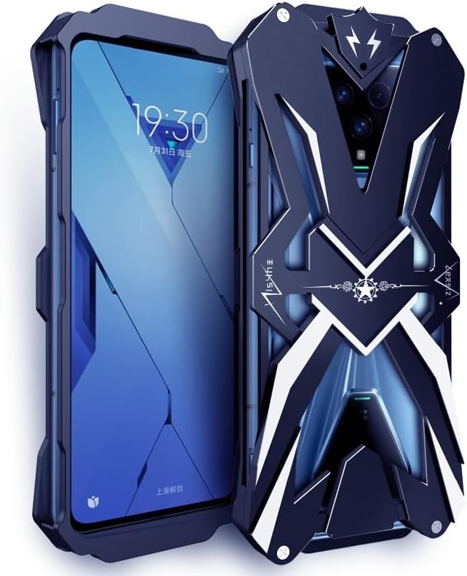 Yhuisen Luxurious Metal Aluminum Shockproof Cover Support Gamepad Controllers Back Case Compatible with Mi Black Shark 3S /Black Shark 3