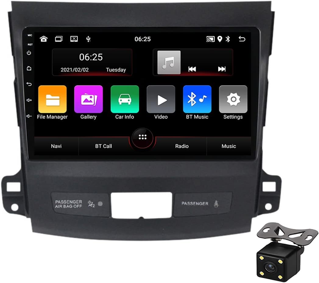 9 Inch Android 11 Car Stereo for Mitsubishi Outlander 2 CW0W 2005-2013 Car Radio Multimedia Navigation Player Built-in Carplay Android Auto DSP with Backup Camera/SWC/4G/GPS/USB