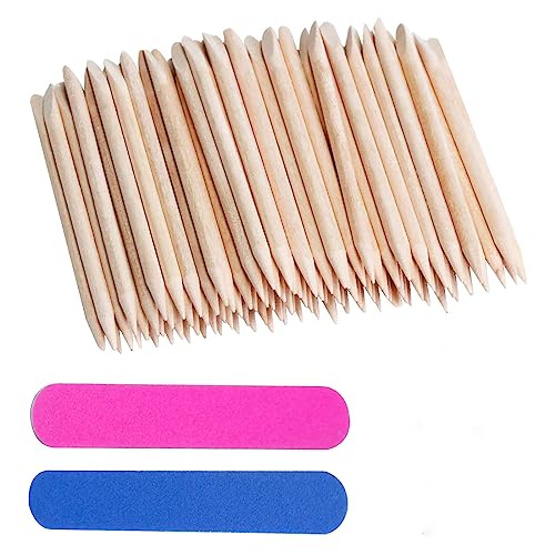 Palitos de Madera para Uñas,100 PCS Palos de Madera Naranja Palos Madera Uñas Palitos de Naranjo Manicura Cutículas Naranja para Manicura