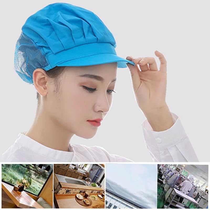 6 Pieces Chef Hats Elastic Mesh Visors Kitchen Cooking Hair Nets Food Service Caps for Women Men - Image 3