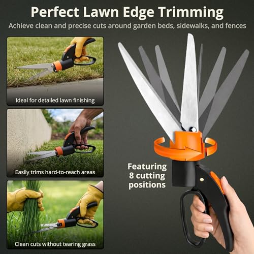 Image of Kraft Seeds Grass Shear 360 Degree Garden Grass Cutter Tools and Plant Cutting Scissors for Precise Lawn Edging and Garden Cutter for Precise Trimming and Border Shaping