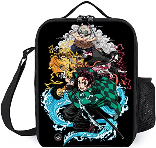 Reusable Anime Lunch Bag Insulated Lunch Box with Adjustable Shoulder Strap Thermal Anime Cartoon Lunch Tote Box For Men and Women