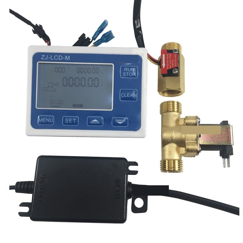Flow Meter,Liquid Flowmeter, ZJ-LCD-M Quantitative Control Flow Sensor Meter, LCD Display Water Flow Meter G1/2 Hlal Sensor YF-B2 Accurate Measurement and Wide Application