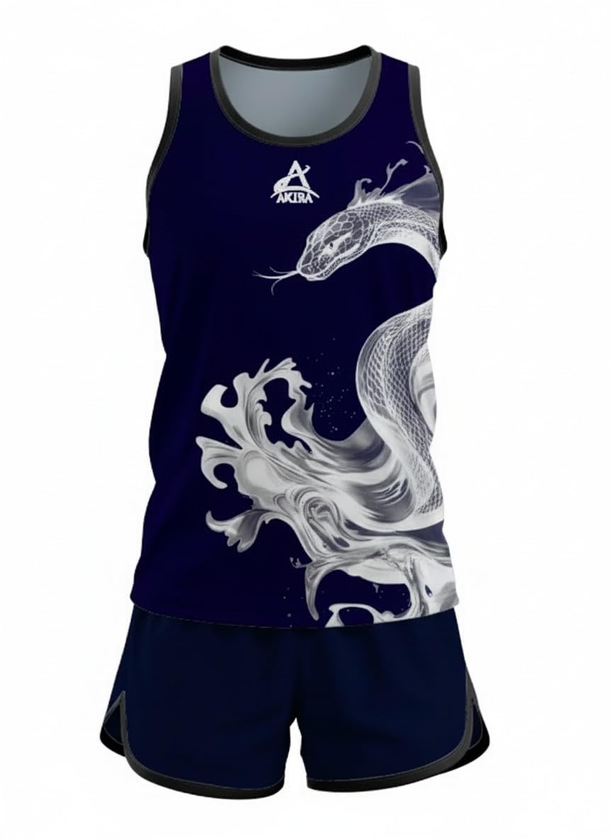 Athletic Breathable Lightweight Sublimation Print Running kit/Dress/Vest/T-Shirt with Short For Gym/Yoga/Volleyball/Tennis/Cycling/Batminton/Fitness inner Wear For Men/Women-image-18