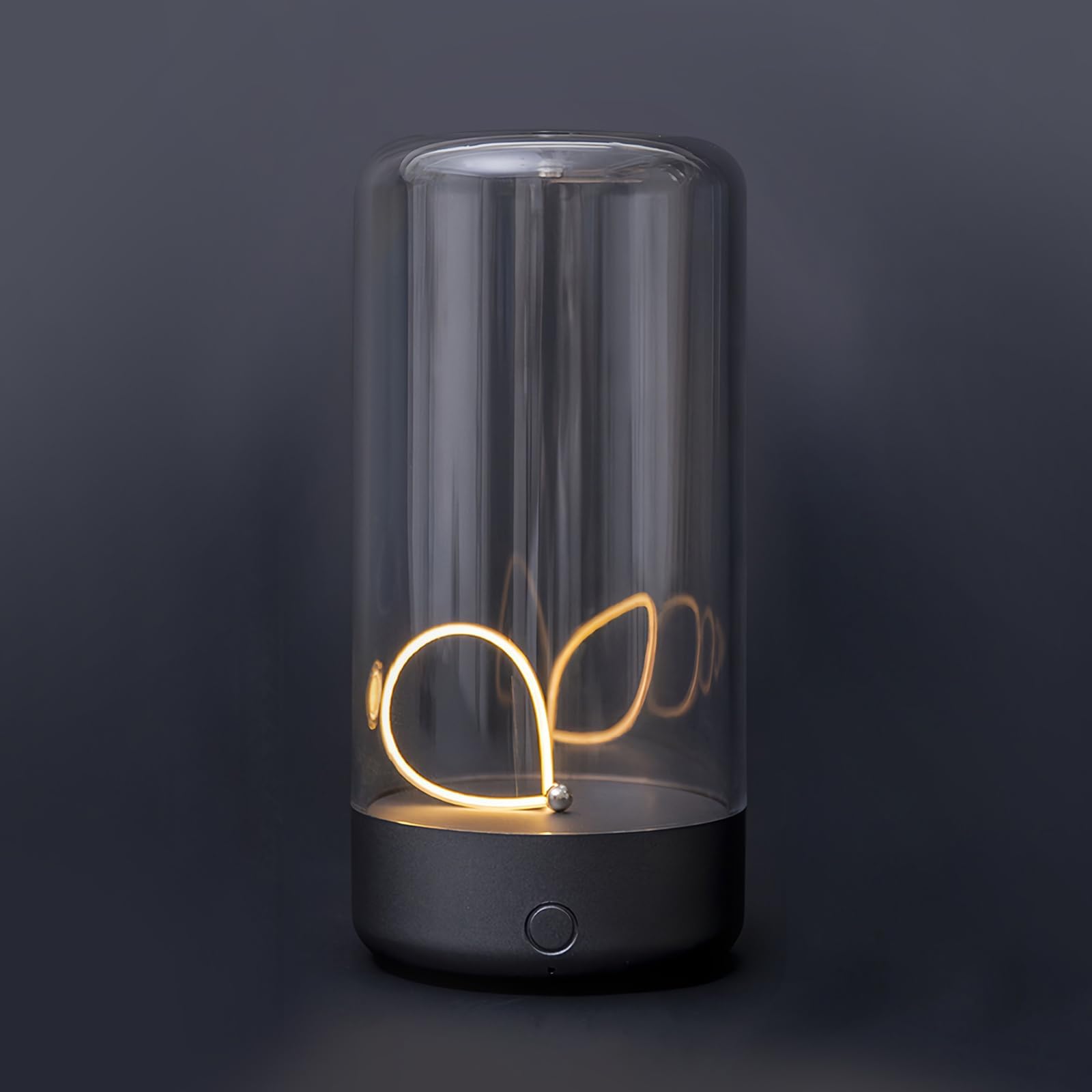 Mini LED Night Light, Rechargeable Cordless Nightstand Lamp, Modern Table Lamp for Bedroom, Nursery, Office, Study Desk, Mood Lighting, Unique Ambient Lamp for Living Room, College Dorm