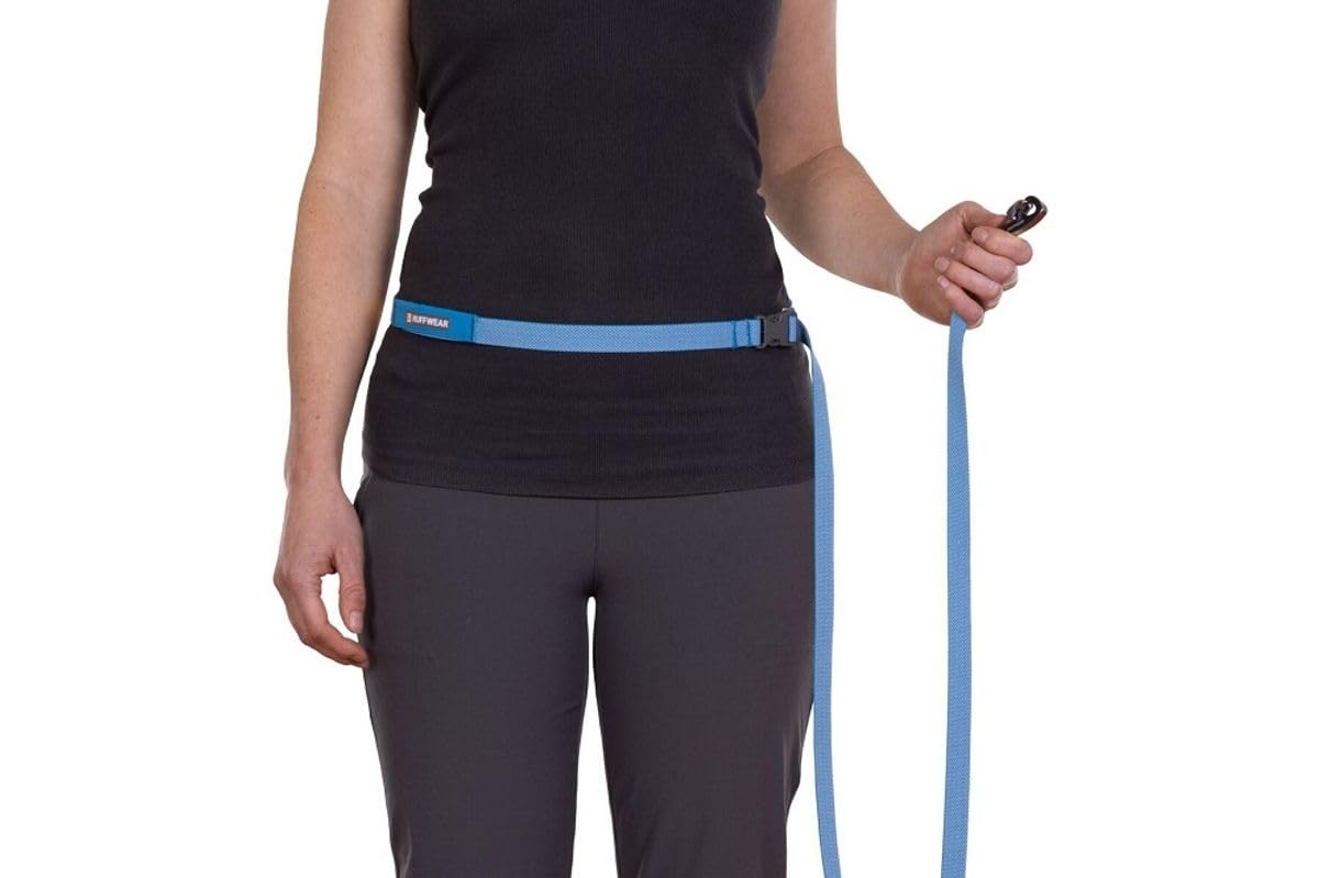 RUFFWEAR Correa para Perro Flagline, Correa Fuerte, Ligera y rápida, 2 en 1 de Mano o Cintura para Correr, Ajustable, Bolsillo de Almacenamiento y Clip de Bloqueo Seguro, Verde Salvia, Talla Única