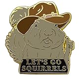 Ficsowy 'Let’s Go Squirrels' Enamel Pin - Funny Cowboy Squirrel Pin, cute Animal Lapel Pin, Quirky Gift for Nature Lovers