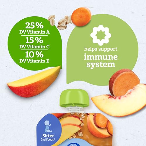 Gerber Organic Mango Peach Sweet Potato Oat Pouches, 3.5 Oz, 12 Pack - image 3