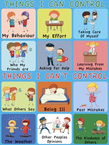 Poster en PVC indéchirable les choses que je peux contrôler pour enfants