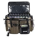 Goture Große Angeltasche, weiche Seite, 1680D wasserdichte Aufbewahrungstasche für Angelausrüstung mit Eva-Boden, Bietet Platz für bis zu 8 Köderboxen, Angelgeschenk für Männer