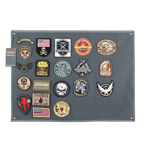 EXCELLENT ELITE SPANKER Tactical Patchs Display Board Foldable Military Patch Holder Panel (Grey, Medium)