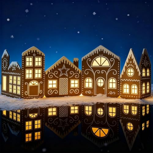 Casa di pan di zenzero, decorazioni natalizie per la casa di pan di zenzero, castello di cartone con arco di caramelle, 99,1 x 24,9 cm, scatola decorativa per feste di Natale, inverno, compleanno