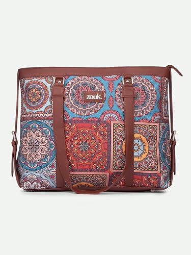 Image of ZOUK Office Bag | Stylish Bags for Office Use | Laptop Bag 15.6 inch | Stylish Tote for Office Use | Purse for Women | Vegan Leather Handbag | Daily & Travel Use