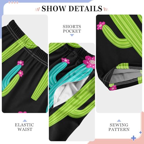 J JOYSAY Flowering Cactus Plant Dark Pajamas Pants Soft Long Pajama Bottoms Lounge Sleep Pants Size S-XL4