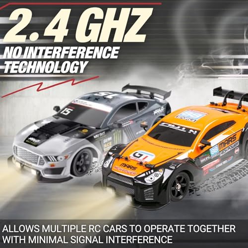 Image of Liberty Imports RC Drift Car 1 /16 2.4GHz 4WD Remote Control Sport Racing On-Road Vehicle with LED Light, Batteries and Drift Tires (Red)