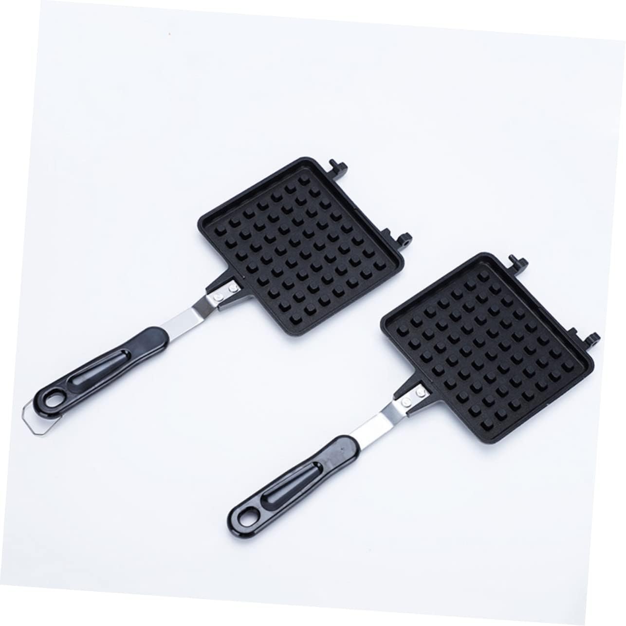 Mobestech Non-Stick Waffle Maker Mold Portable Aluminium Alloy Waffle Baking Tool for Electric and Open Fire Cooking for Breakfast and DIY Kitchen Use