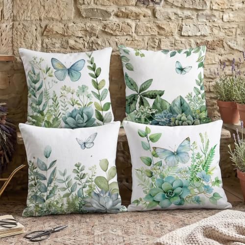 Housse de coussin 65x65cm velours double face papillon décorative et étanche C-O198 - 5