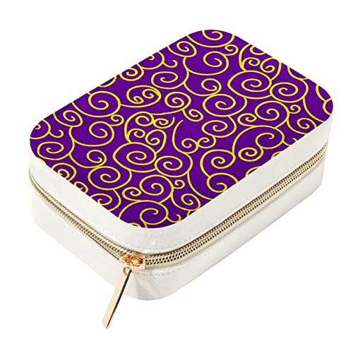 Boîte à bijoux de voyage en velours violet | Mini organisateur compact