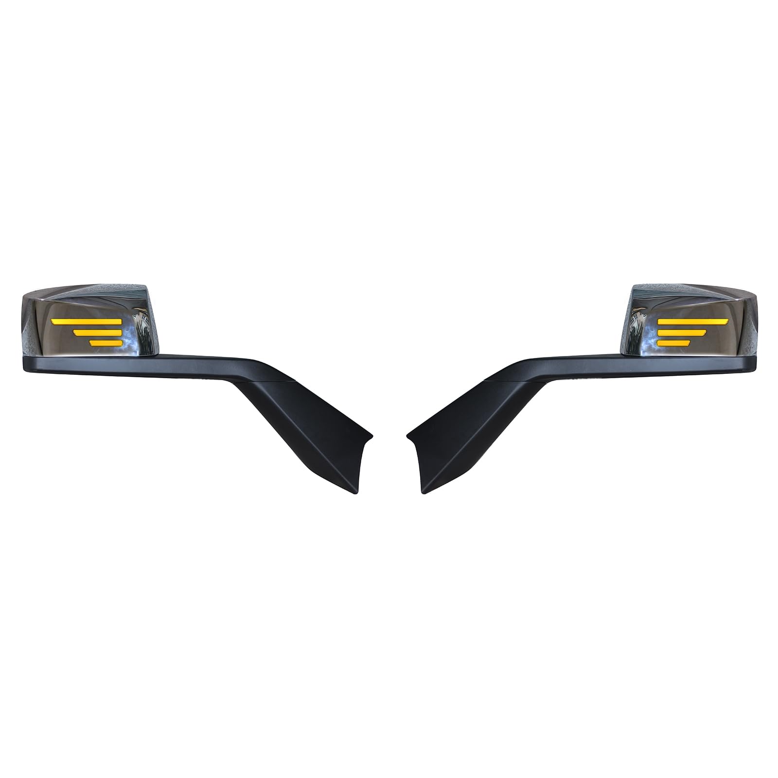 Chrome Hood Mirror(Side Mirror) with LED Turn Signal Light Compatible with Volvo VNL 2018+,Driver&Passenger Side. (Driver&Passenger Side (Left&Right))