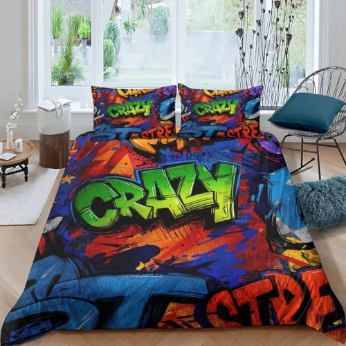 Linge de lit graffiti King microfibre résistante et impression 3D - 4