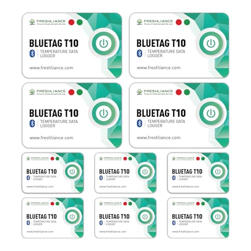 Enregistreur de température Freshliance Lot de 10 trackers Bluetooth stock de données