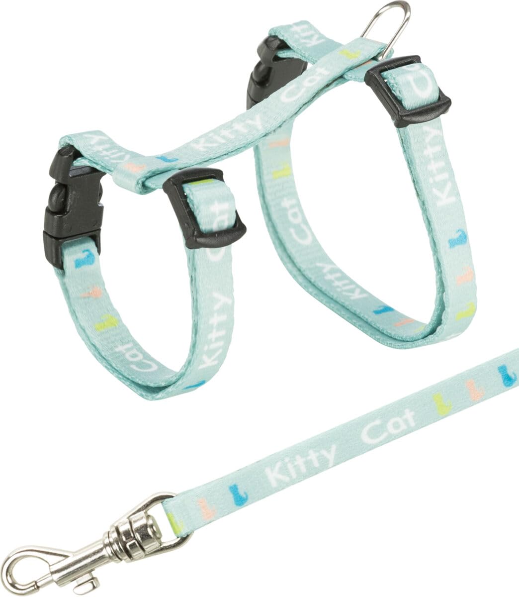Trixie 4181 zestaw uprzęży i smyczy dla kociąt/małych kotów, nylonowe 21-33 cm / 8 mm, różne kolory