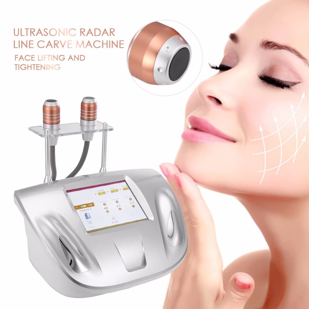 VMax Hifu - Macchina per la bellezza del viso con 2 manici, portatile, per lifting del viso, rassodamento della pelle e riduzione delle rughe, strumento antirughe per ringiovanimento della pelle e