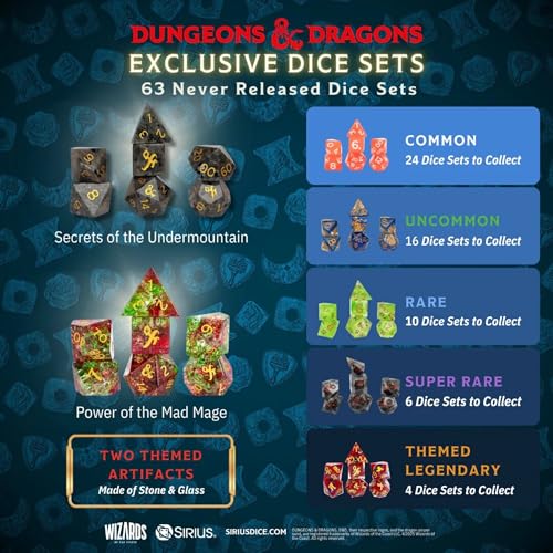 Image of Dungeons & Dragons: Undermountain Treasure Packs - Display (25pk) - Dice Set, Metal Coin, Embroidered Bag, Randomly Assorted, D&D Waterdeep Collection