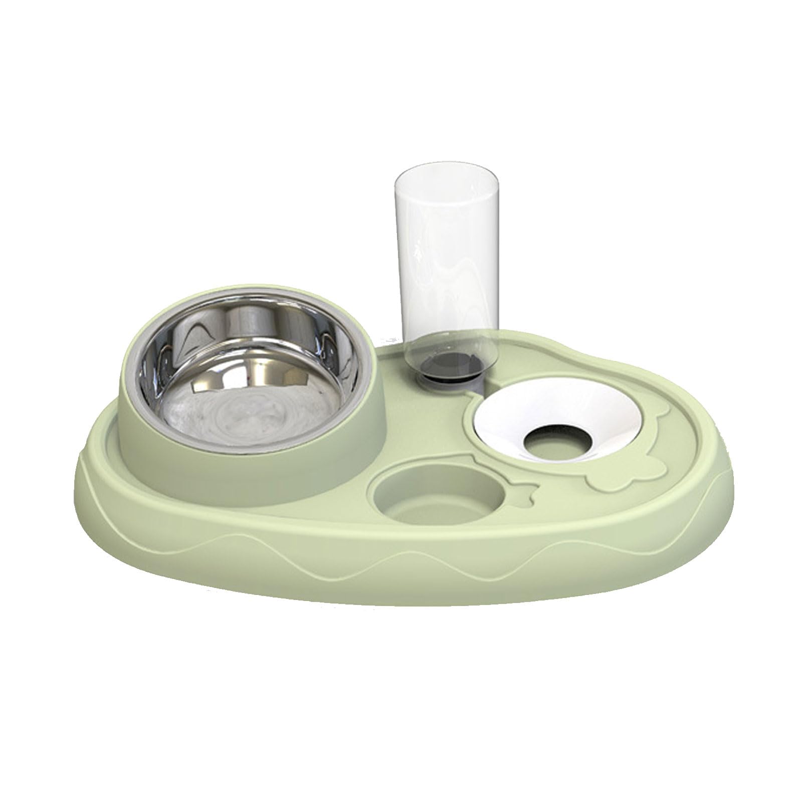 comedero para Mascotas, Cuenco for Gatos con Soporte de Acero Inoxidable for Comida y Agua, Cuencos for Perros, Cuenco Doble for pequeños(Green)