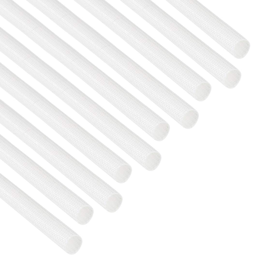 10 Pcs Fiberglass Heat Shield Sleeves - 1.5mm ID X 3.26ft PVC Coated Protection