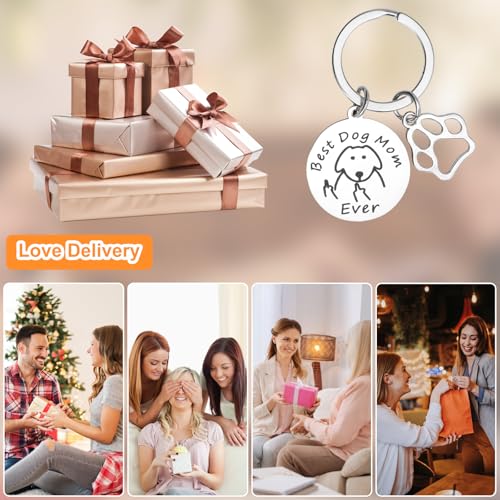 ZMDMAH Schlüsselanhänger für Hunde Mutter, Schlüsselanhänger Lustig Schlüsselanhänger Hund Hundemama Geschenk Geschenke für Hundebesitzer Geschenkidee für Hund Frauen und Mädchen Dog Mom