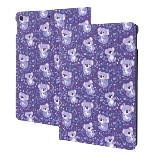 Housse de tablette iPad 10.2 anti-rayures imprimé koala végétal pour protéger l'écran