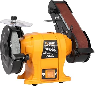 Hoteche 6" Bench Grinder & 2" x 27" Belt Sander Combo - 250W Dual Power Tool for Metal/Wood Grinding, Sharpening & Sanding