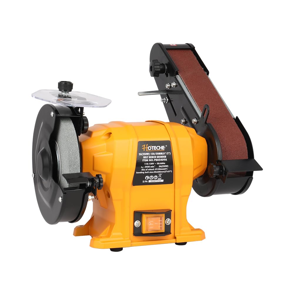 Photo 1 of **FOR PARTS ONLY/ NON-FUNCTIONAL** Hoteche 6" Bench Grinder & 2" x 27" Belt Sander Combo - 250W Dual Power Tool for Metal/Wood Grinding, Sharpening & Sanding
