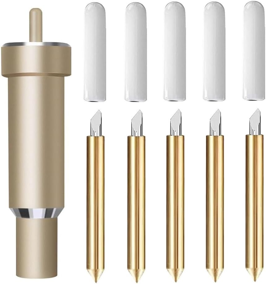 5Pcs Premium Fine Point Blade Compatible with Cricut Maker 3/Maker/Explore 3/Explore Air 2/Air/One/Venture, Fine Point Blade Housing for Most Light Materials (Black)