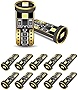 Ouzorp 12 Pcs Car Interior Dome Map Door Courtesy Marker License Plate Lights Compact Wedge T10 168 194 LED Bulbs